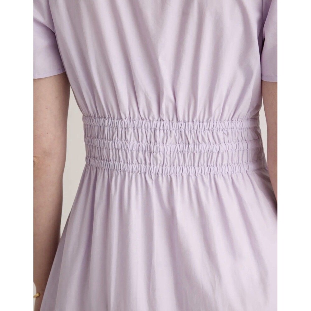 Quince New Women 100% ORGANIC COTTON Poplin Tiered Maxi Dress LARGE Pastel Lilac - Picture 10 of 14
